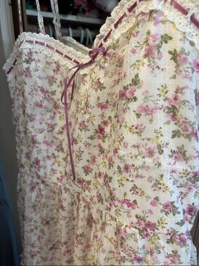 NWT Floral Spaghetti Strap Sundress with Lace Trim